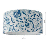 English Heritage Down House Blue Cotton Drum Shade 40cm